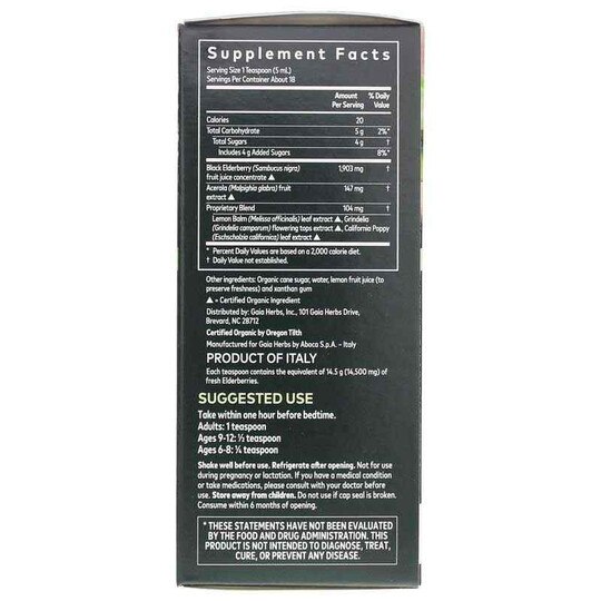 Black Elderberry NightTime Syrup, GH